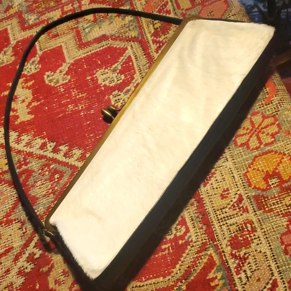 Alexis David High End Authentic Calf Hair on Hide Leather Clutch